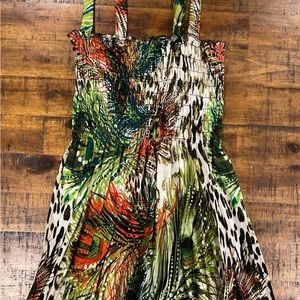 Romantic Sini Sz L (8/10) tube dress with straps - Peacock